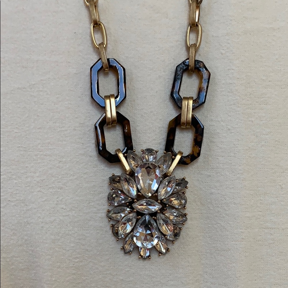 J.Crew Tortoise Crystal Pendant Necklace
